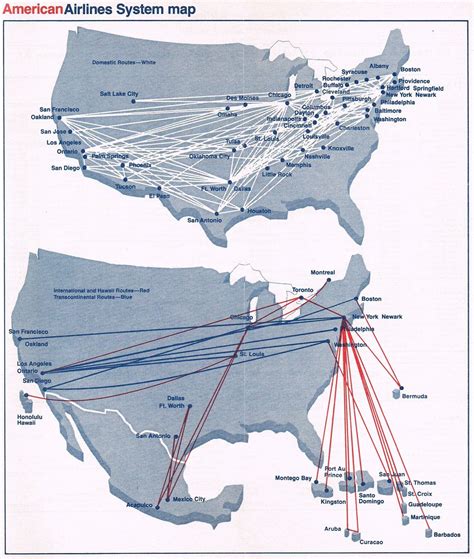 Map of American Airlines Flights