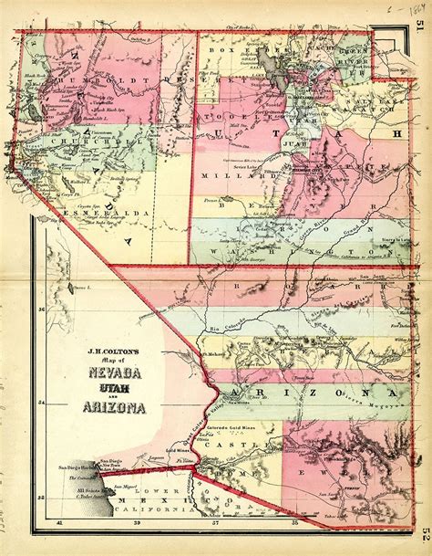 Map of Arizona and Nevada