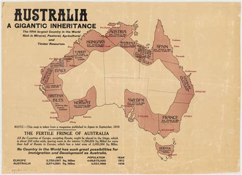 Historical map of Australia and Oceans
