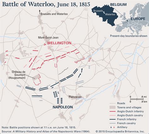 Map of Battle of Waterloo