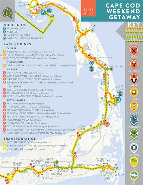 Map of Cape Cod Bike Trail