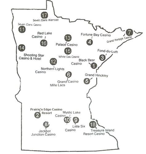 Map of Casinos in Minnesota