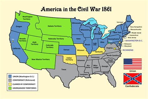 Map of Confederate and Union States