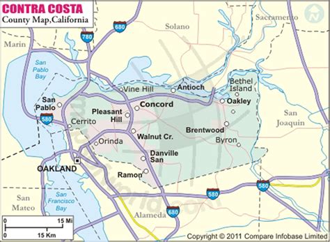 MAP Map Of Contra Costa County