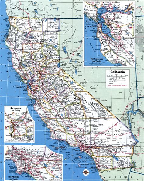 Map of California counties with cities