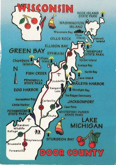 A map of Door County, Wisconsin