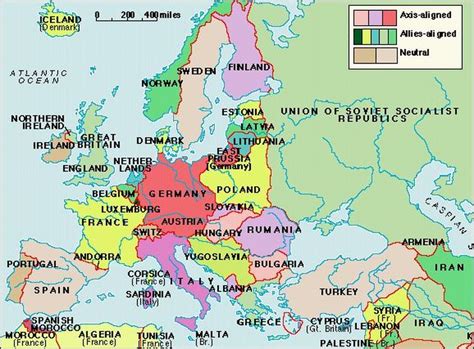 Map Of Europe In 1939