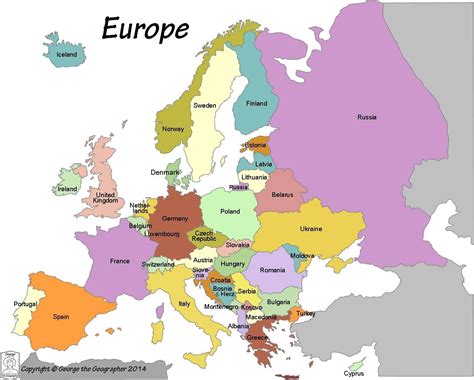 Map Of Europe Labeled Countries