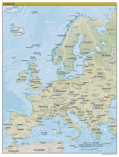A map of Europe with cities