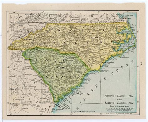 Map of Georgia and South Carolina
