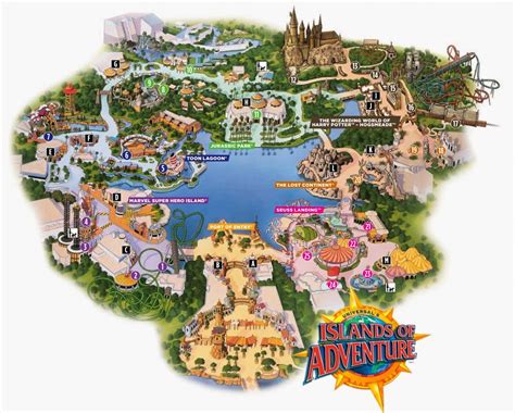 A map of Islands of Adventure