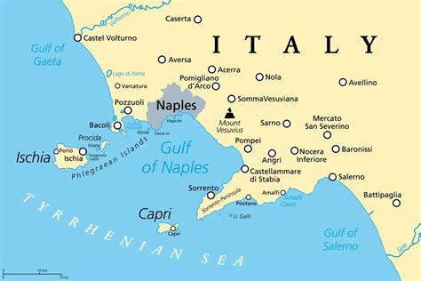 Map of Italy Amalfi Coast