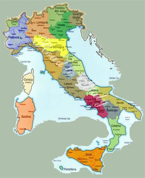 Map of Italy with Provinces