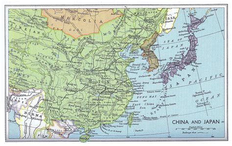 Historical Map of Japan and China