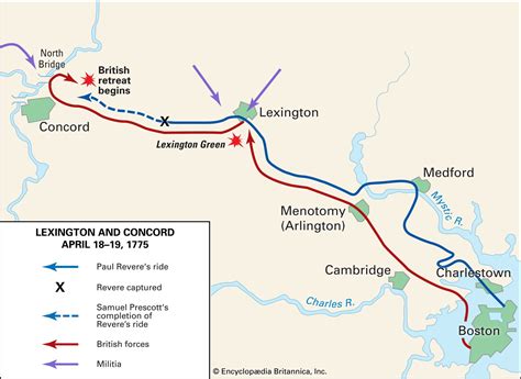 MAP Map Of Lexington And Concord