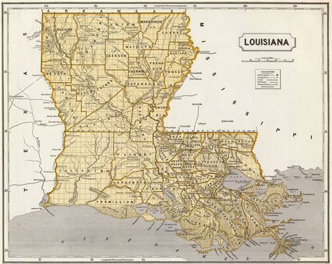 Map of Louisiana with Cities