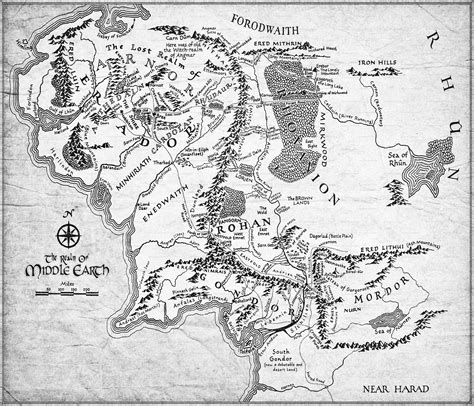 Map of Middle Earth High Resolution