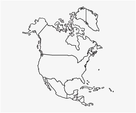 Map of North America Outline