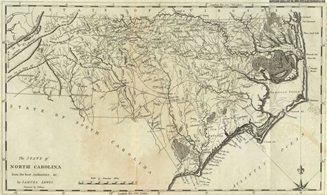 Map showing the lakes of North Carolina