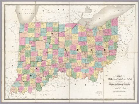 A historical map of Ohio and Indiana