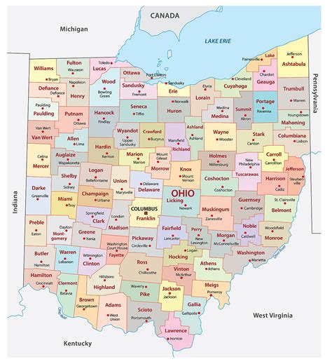 Map of Ohio with Cities