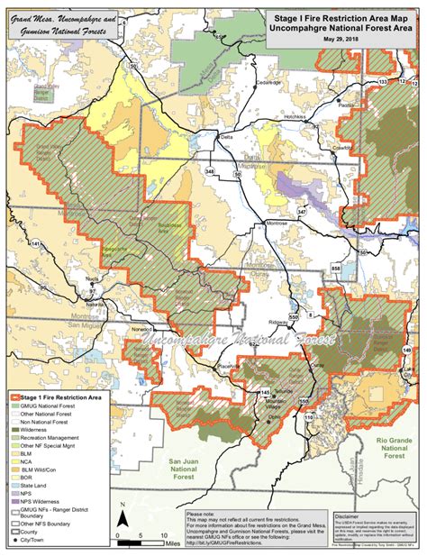 Map of San Juan National Forest