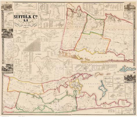 Map of Suffolk County NY