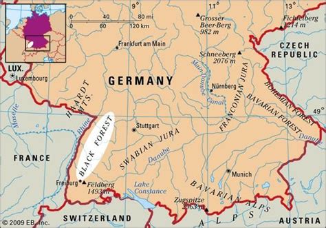 MAP Map Of The Black Forest Germany