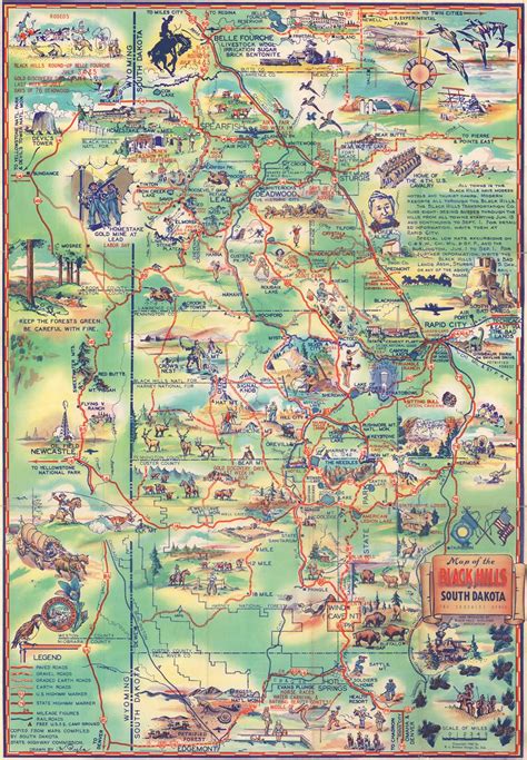 Map Of The Black Hills South Dakota