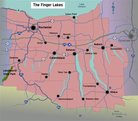 Map Of The Finger Lakes In New York