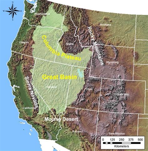 A map of the Great Basin region