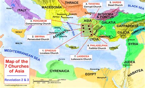 Map of the Seven Churches in Revelation