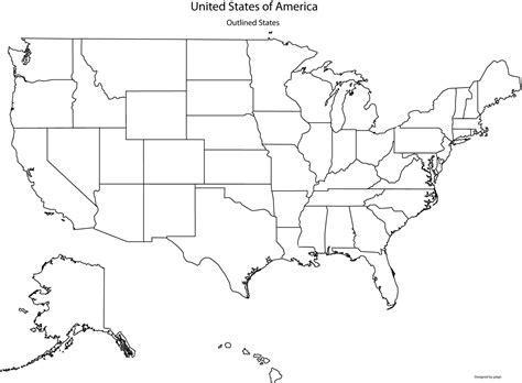 Map of the United States without names
