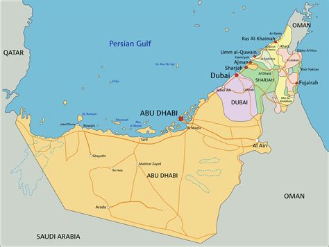 Map of the United Arab Emirates