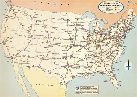 Map of US with Interstate Highways