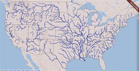 Map of USA Major Rivers