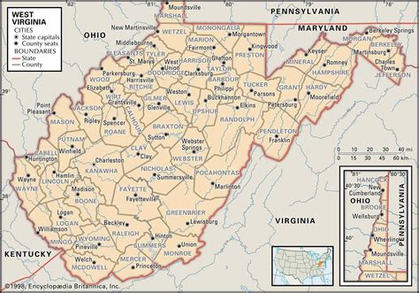 Map of West Virginia and Virginia