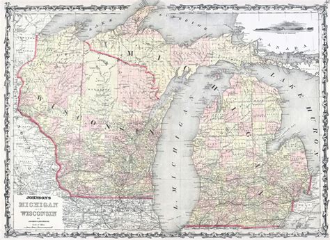 Map Of Wisconsin And Michigan