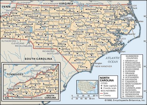 MAP Nc Counties Map With Cities