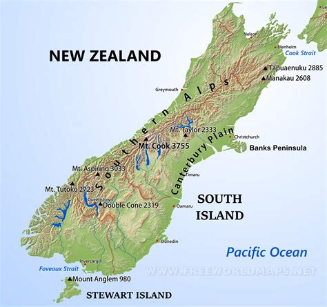 New Zealand South Island Map