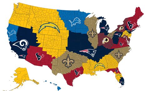 NFL Teams on a map