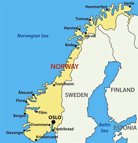 MAP Norway In Map Of Europe