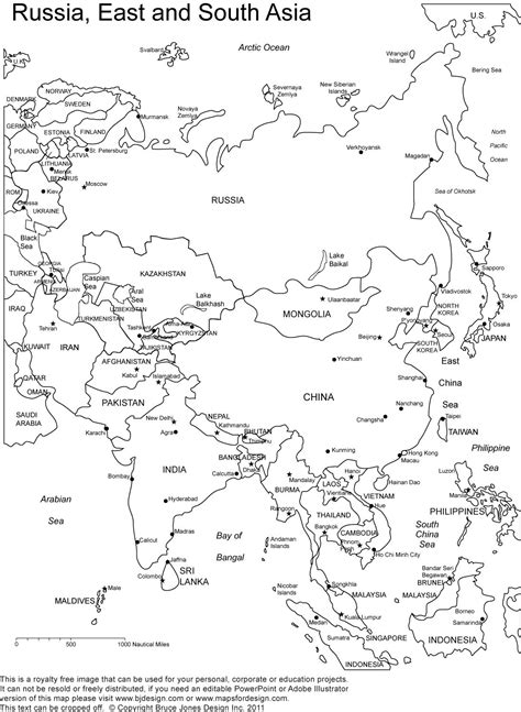 Outline map of Asia