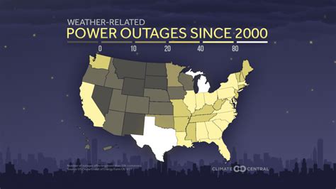 Map depicting power outages