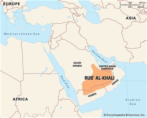 Map of Rub Al Khali