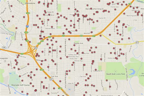 The Texas map illustrating sex offenders history