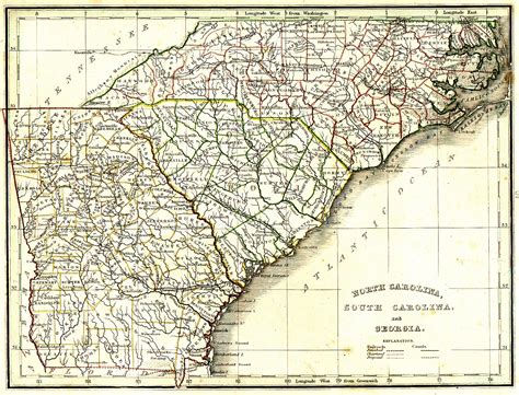 South Carolina and Georgia Map