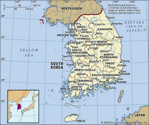 A world map showing the location of South Korea