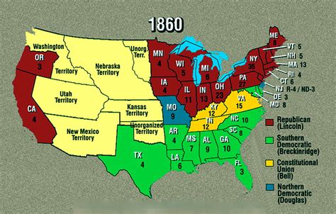 MAP of United States in 1860