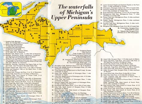 MAP Waterfalls in Upper Michigan